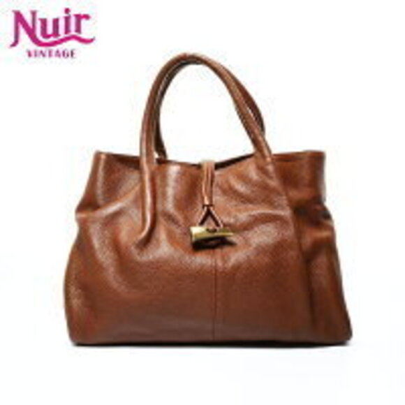 Burberry Handbags - Burberry Leather Nova Check Handbag Brown